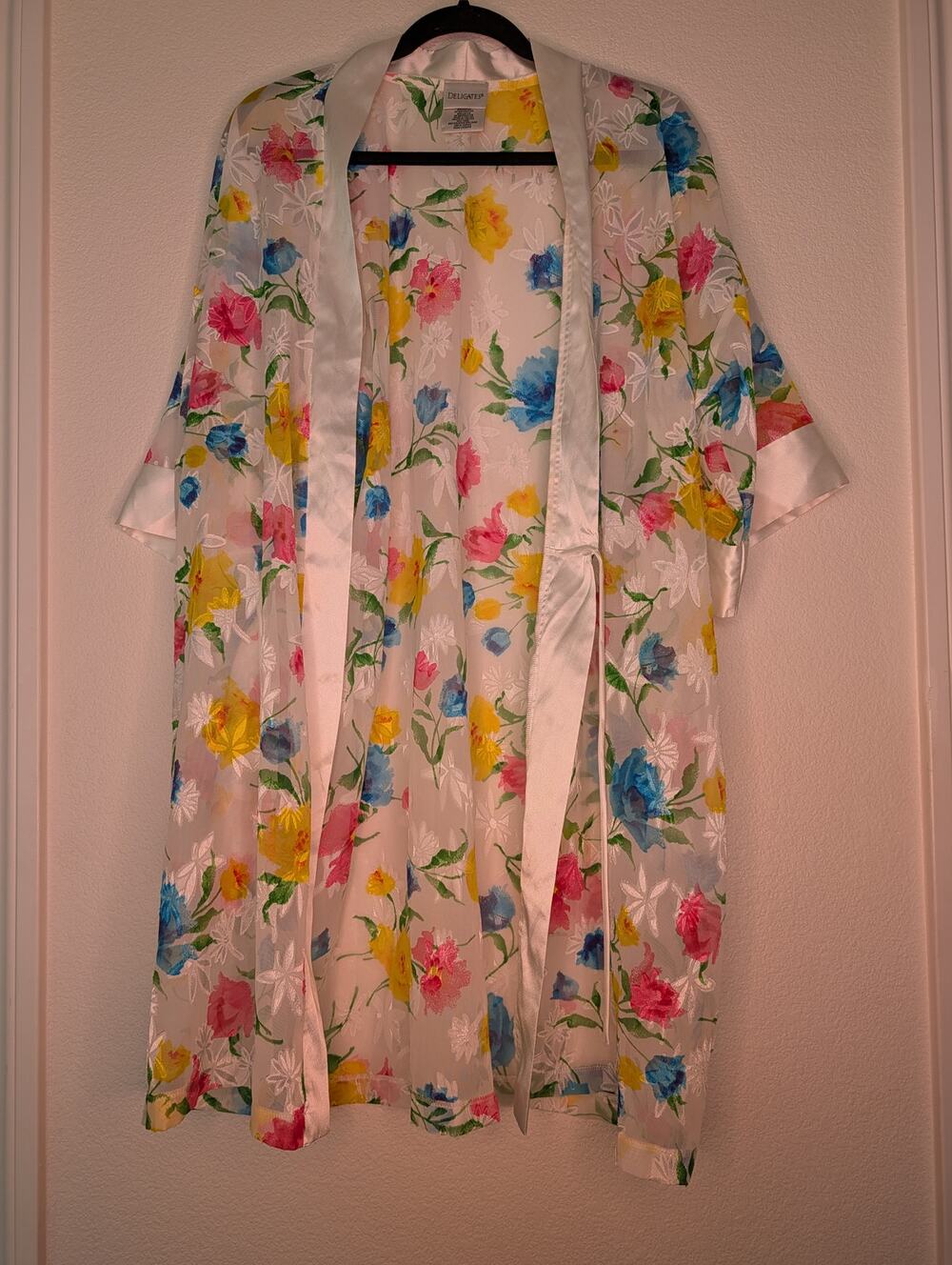 VTG Delicates Peignoir SET M Robe Chemise Boudoir Lingerie Festival Coquette